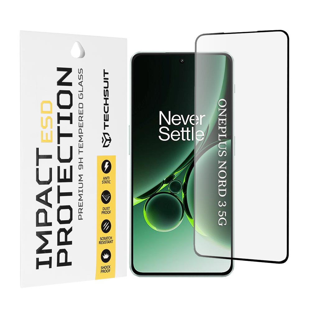 Zaštitna folija za ekran Techsuit za OnePlus Nord 3, Kaljeno staklo, Full Glue, Crna