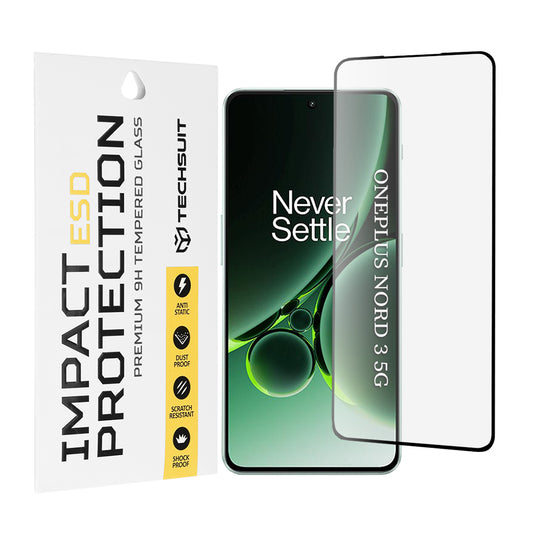 Zaštitna folija za ekran Techsuit za OnePlus Nord 3, Kaljeno staklo, Full Glue, Crna