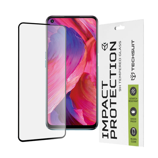 Zaštitna folija za ekran Techsuit za OnePlus Nord N200 5G / Oppo A74 5G / A54 5G, Kaljeno staklo, Full Glue, 111D, Crna