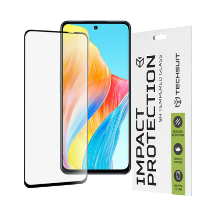 Zaštitna folija za ekran Techsuit za OnePlus Nord N30 SE / Oppo A79 / A98 / A58 4G, Kaljeno staklo, Full Glue, 111D, Crna