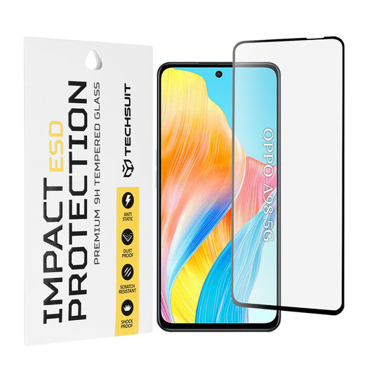 Zaštitna folija za ekran Techsuit za OnePlus Nord N30 SE / Oppo A79 / A98 / A58 4G, Kaljeno staklo, Full Glue, Crna