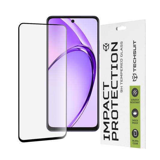 Zaštitna folija za ekran Techsuit za Oppo A3 4G / A3 5G, Kaljeno staklo, Full Glue, 111D, Crna
