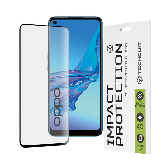 Zaštitna folija za ekran Techsuit za Oppo A53s / A53 4G, Kaljeno staklo, Full Glue, 111D, Crna