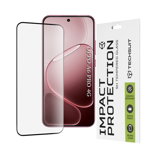 Folija za zaštitu ekrana Techsuit za Oppo A6 Pro 5G / A6 Pro 4G, Kaljeno staklo, Full Glue, 111D, Crna