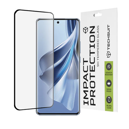 Zaštitna folija za ekran Techsuit za Oppo Reno10, Kaljeno staklo, Full Glue, 111D, Crna