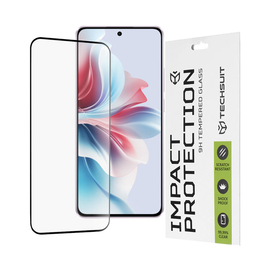 Zaštitna folija za ekran Techsuit za Oppo Reno11 F, Kaljeno staklo, Full Glue, 111D, Crna