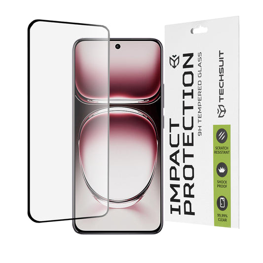 Zaštitna folija za ekran Techsuit za Oppo Reno12 Pro, kaljeno staklo, Full Glue, 111D, crna