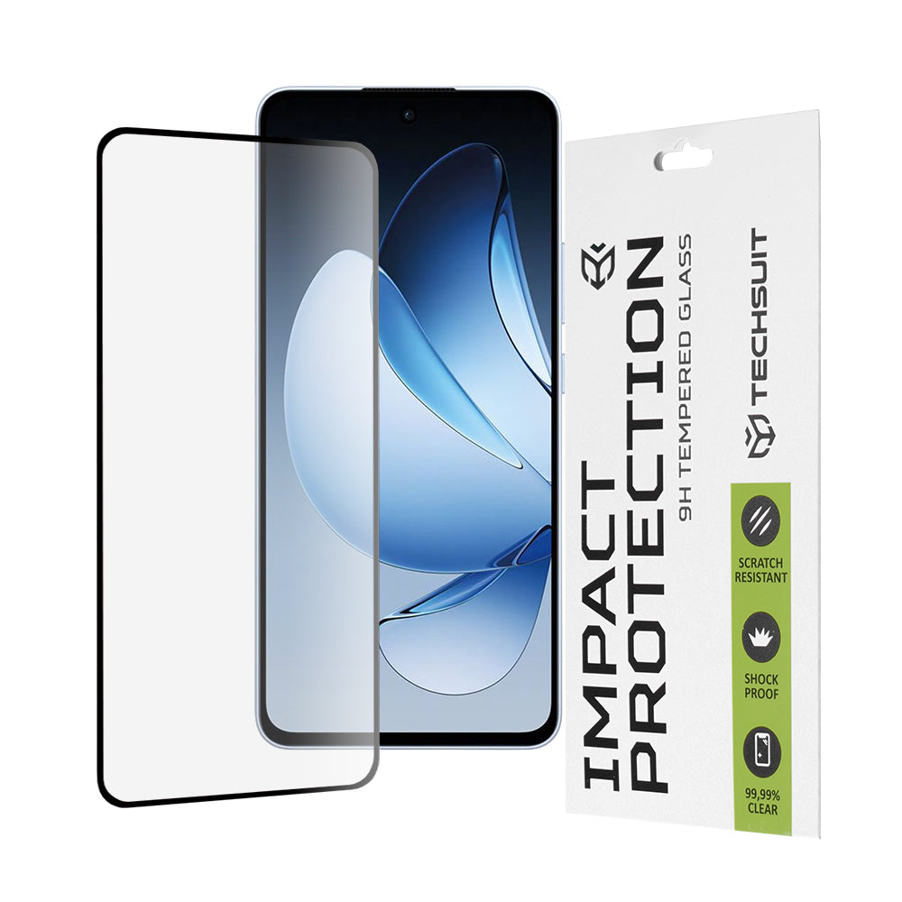 Zaštitna folija za ekran Techsuit za Oppo Reno13, Kaljeno staklo, Full Glue, 111D, Crna