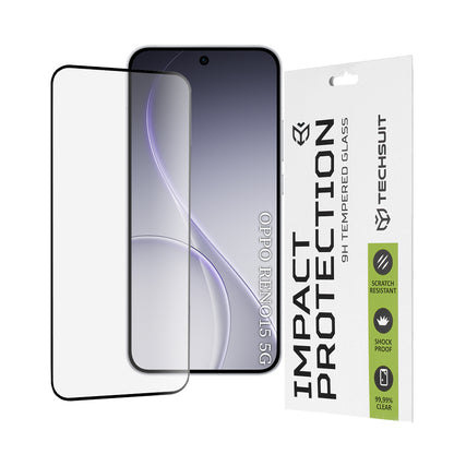 Zaštitna folija za ekran Techsuit za Oppo Reno15, Kaljeno staklo, Full Glue, 111D, Crna