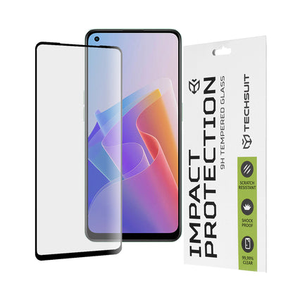 Zaštitna folija za ekran Techsuit za Oppo Reno8 Lite / Reno7 / Reno7 Lite / Oneplus Nord N20 5G, Kaljeno staklo, Full Glue, 111D, Crna