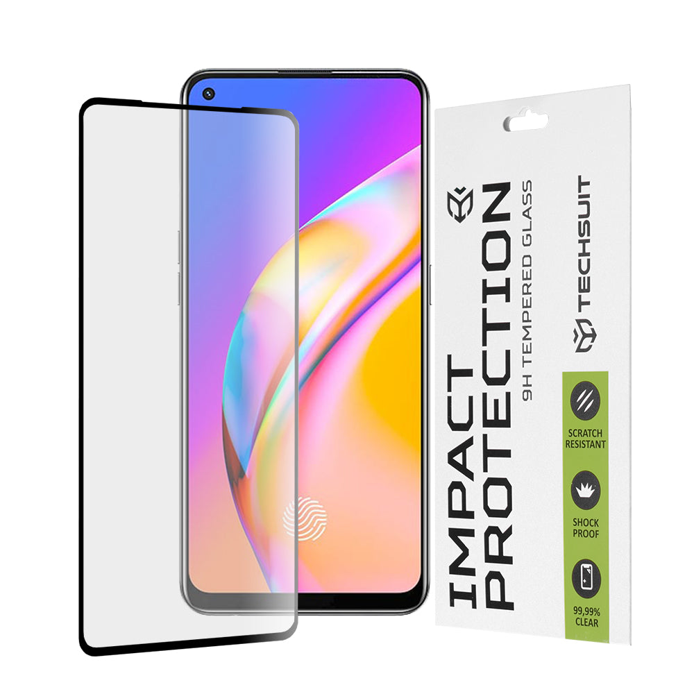 Zaštitna folija za ekran Techsuit za Realme 9 / 9 Pro+ / Oppo Find X5 Lite / Reno7 5G / A94, Kaljeno staklo, Full Glue, 111D, Crna