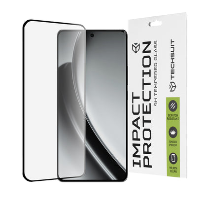Zaštitna folija za ekran Techsuit za Realme GT 6T / GT 6, Kaljeno staklo, Full Glue, 111D, Crna