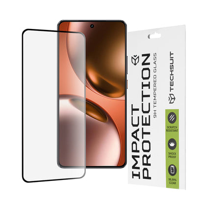Zaštitna folija za ekran Techsuit za Realme GT 7, Kaljeno staklo, Full Glue, 111D, Crna