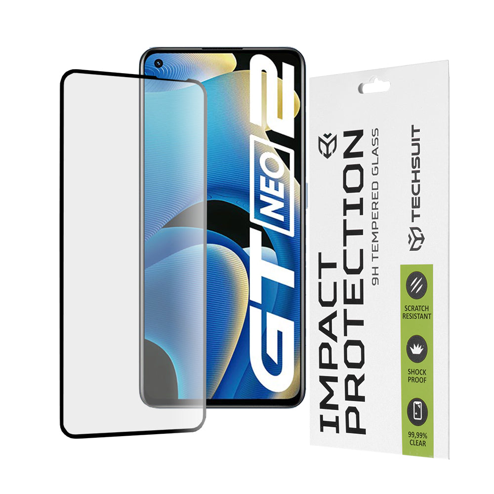 Zaštitna folija za ekran Techsuit za Realme GT Neo 3T / GT2 / GT Neo2, Kaljeno staklo, Full Glue, 111D, Crna