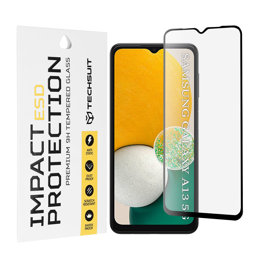 Zaštitna folija za ekran Techsuit za Samsung Galaxy A04 A045 / A04s A047 / A13 5G A136, Kaljeno staklo, Full Glue, Crna