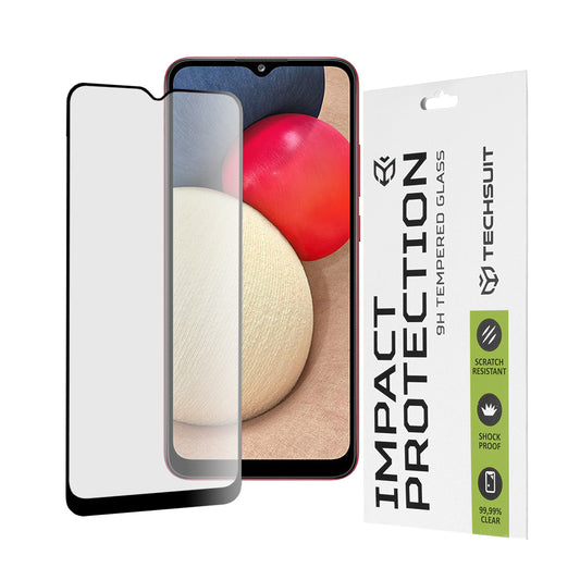 Zaštitna folija za ekran Techsuit za Samsung Galaxy A04e A042 / M04 M045 / A03 A035 / A03 Core A032, Kaljeno staklo, Full Glue, 111D, Crna