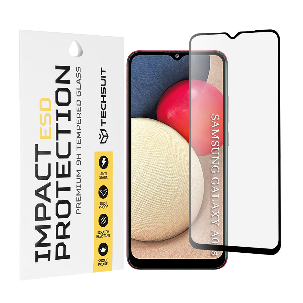 Zaštitna folija za ekran Techsuit za Samsung Galaxy A04e A042 / M04 M045 / A03 A035 / A03 Core A032, Kaljeno staklo, Full Glue, Crna