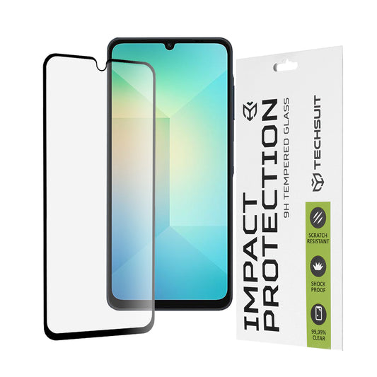 Zaštitna folija za ekran Techsuit za Samsung Galaxy A06 A065, Kaljeno staklo, Full Glue, 111D, Crna