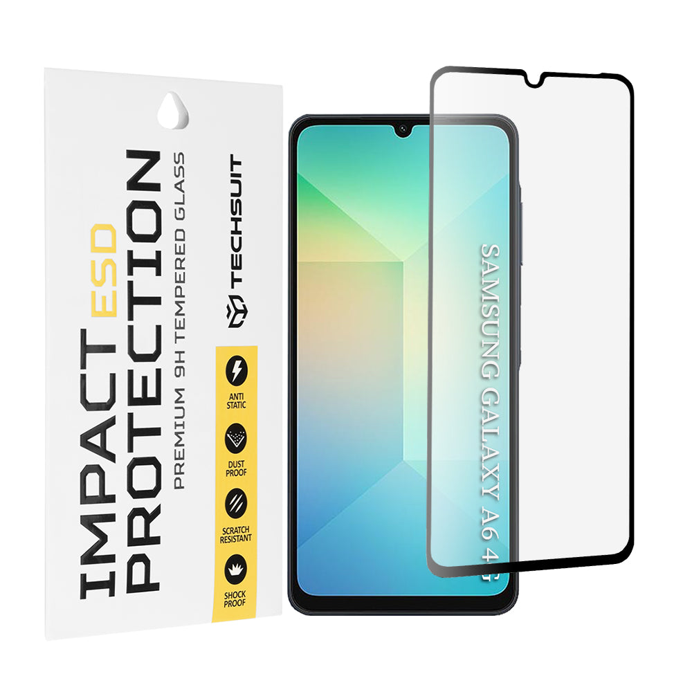 Zaštitna folija za ekran Techsuit za Samsung Galaxy A06 A065, Kaljeno staklo, Full Glue, Crna