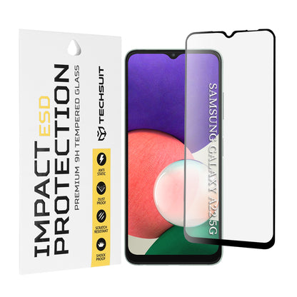 Zaštitna folija za ekran Techsuit za Samsung Galaxy A22 5G A226, Kaljeno staklo, Full Glue, Crna