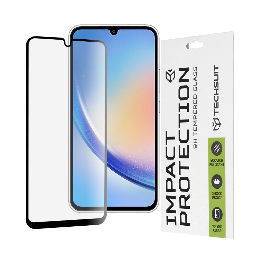 Zaštitna folija za ekran Techsuit za Samsung Galaxy A34 A346, Kaljeno staklo, Full Glue, 111D, Crna