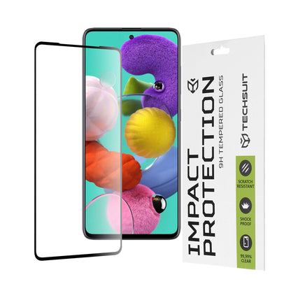 Zaštitna folija za ekran Techsuit za Samsung Galaxy A51 5G A516 / A51 A515, Kaljeno staklo, Full Glue, 111D, Crna