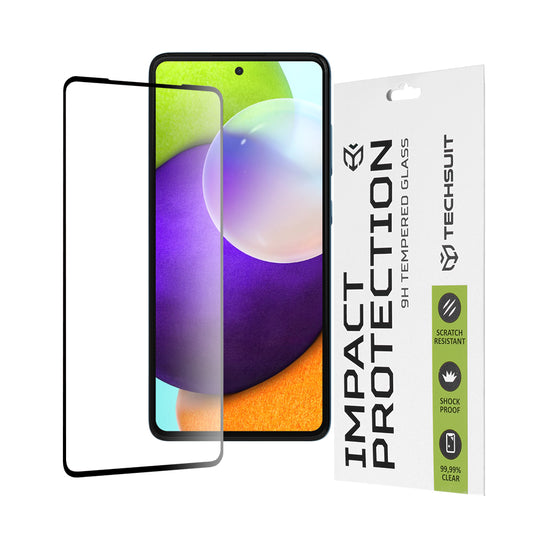 Zaštitna folija za ekran Techsuit za Samsung Galaxy A52s 5G A528 / A52 5G A526 / A52 A525, Kaljeno staklo, Full Glue, 111D, Crna