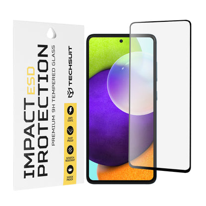 Zaštitna folija za ekran Techsuit za Samsung Galaxy A52s 5G A528 / A52 5G A526 / A52 A525, Kaljeno staklo, Full Glue, Crna