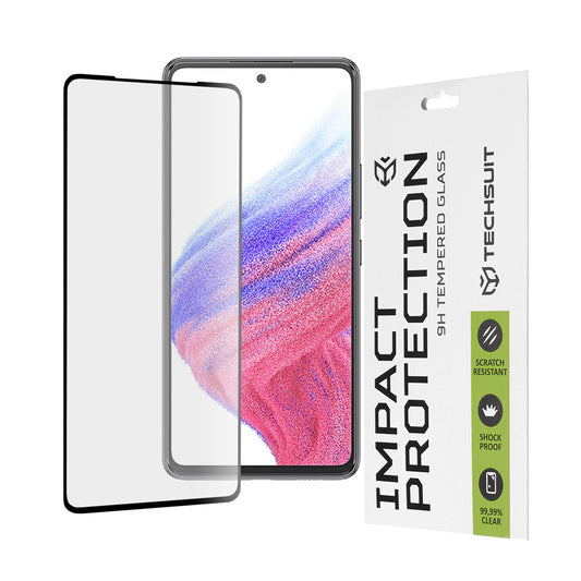 Zaštitna folija za ekran Techsuit za Samsung Galaxy A53 5G A536, Kaljeno staklo, Full Glue, 111D, Crna