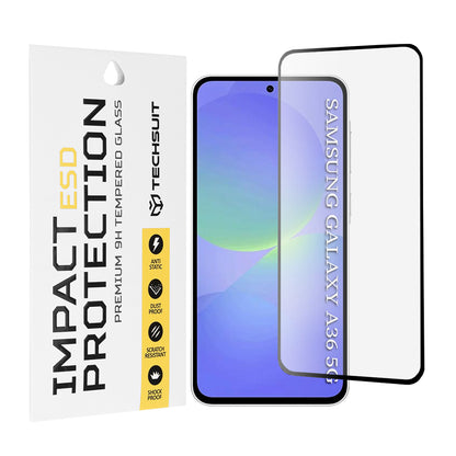 Zaštitna folija za ekran Techsuit za Samsung Galaxy A56 A566 / A36 A366, Kaljeno staklo, Full Glue, Crna