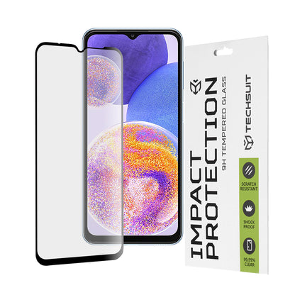Zaštitna folija za ekran Techsuit za Samsung Galaxy M13 M135 / F13 E135 / A23 5G A236 / A23 A235, Kaljeno staklo, Full Glue, 111D, Crna
