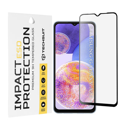 Zaštitna folija za ekran Techsuit za Samsung Galaxy M13 M135 / F13 E135 / A23 5G A236 / A23 A235 / M23 M236, Kaljeno staklo, Full Glue, Crna