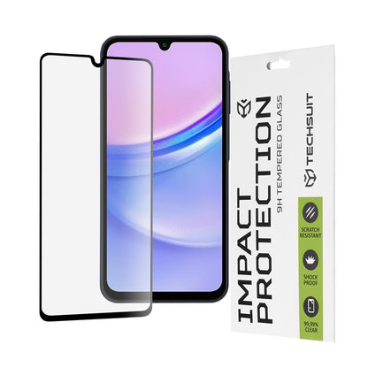 Zaštitna folija za ekran Techsuit za Samsung Galaxy M15 / A15 5G A156 / A15 A155 / A25 A256, Kaljeno staklo, Full Glue, 111D, Crna