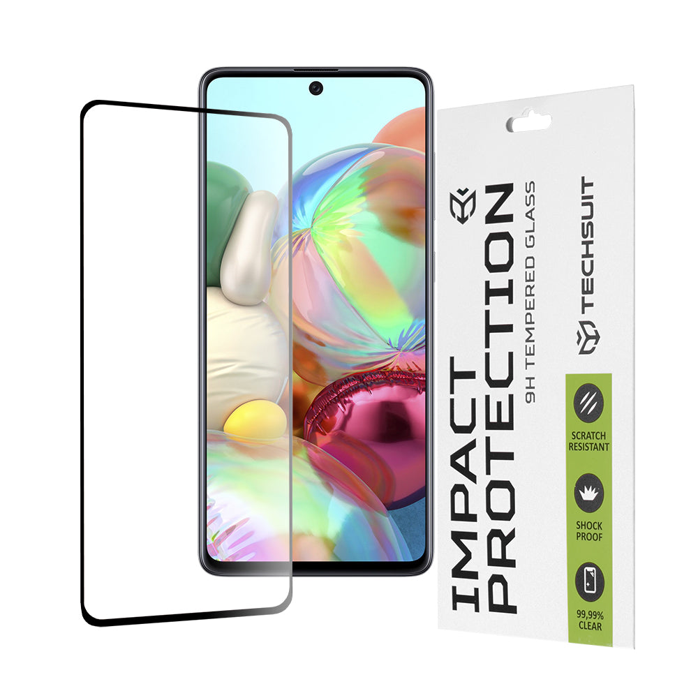 Zaštitna folija za ekran Techsuit za Samsung Galaxy M51 M515 / A71 5G A716 / Note10 Lite N770, Kaljeno staklo, Full Glue, 111D, Crna