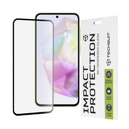 Zaštitna folija za ekran Techsuit za Samsung Galaxy M56 M566 / M35 / A55 5G A556 / A35 5G A356, Kaljeno staklo, Full Glue, 111D, Crna