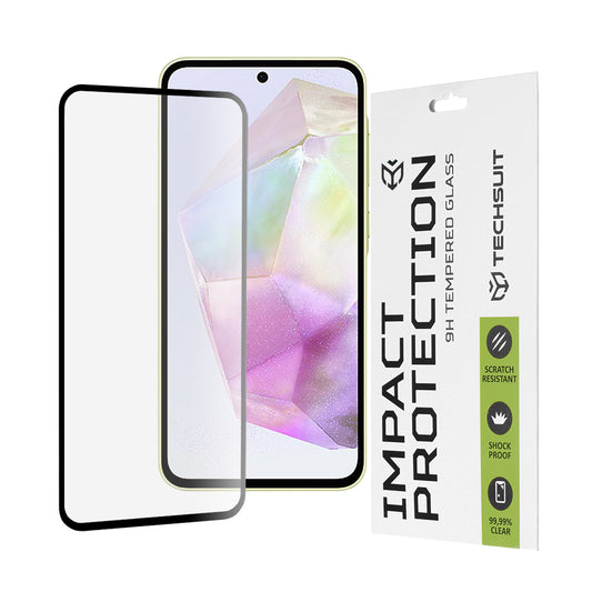 Zaštitna folija za ekran Techsuit za Samsung Galaxy M56 M566 / M35 / A55 5G A556 / A35 5G A356, Kaljeno staklo, Full Glue, 111D, Crna