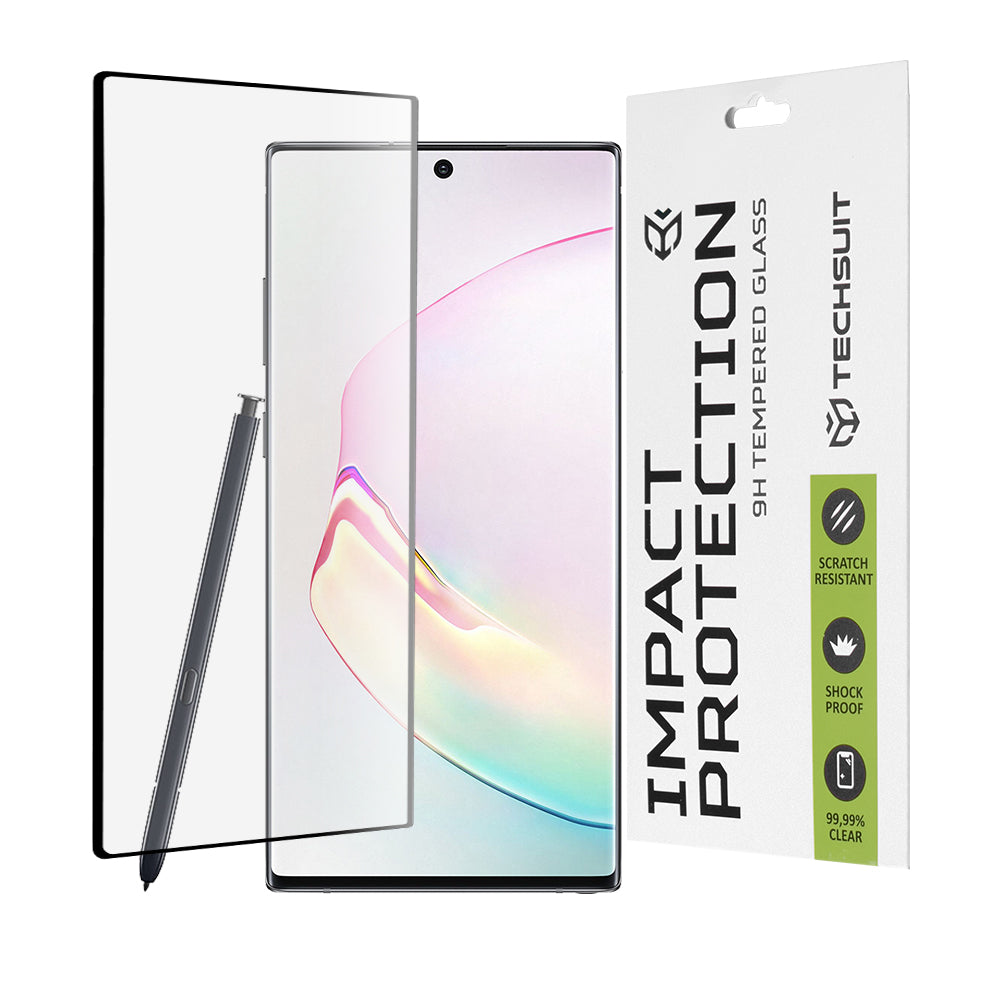 Zaštitna folija za ekran Techsuit za Samsung Galaxy Note 10 5G N971 / Note10 N970, Kaljeno staklo, Full Glue, 111D, Crna