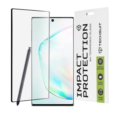 Zaštitna folija za ekran Techsuit za Samsung Galaxy Note 10+ 5G N976 / Note 10+ N975, Kaljeno staklo, Full Glue, 111D, Crna