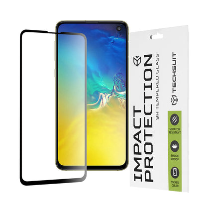 Zaštitna folija za ekran Techsuit za Samsung Galaxy S10e G970, Kaljeno staklo, Full Glue, 111D, Crna