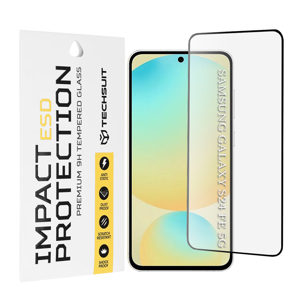 Zaštitna folija za ekran Techsuit za Samsung Galaxy S24 FE S721, Kaljeno staklo, Full Glue, Crna