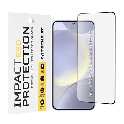 Zaštitna folija za ekran Techsuit za Samsung Galaxy S24+ S926, Kaljeno staklo, Full Glue, Crna