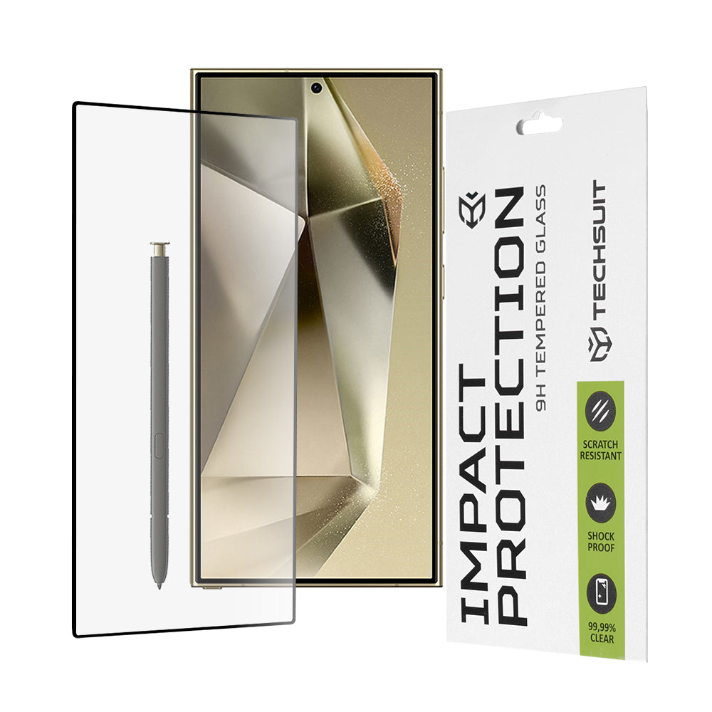 Zaštitna folija za ekran Techsuit za Samsung Galaxy S24 Ultra S928, Kaljeno staklo, Full Glue, 111D, Crna
