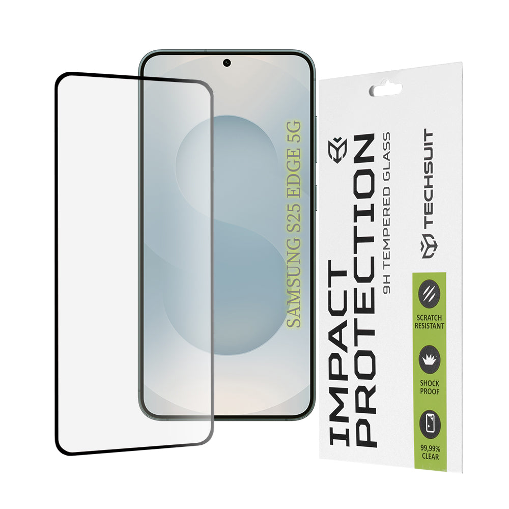 Zaštitna folija za ekran Techsuit za Samsung Galaxy S25 Edge S937, Kaljeno staklo, Full Glue, 111D, Crna