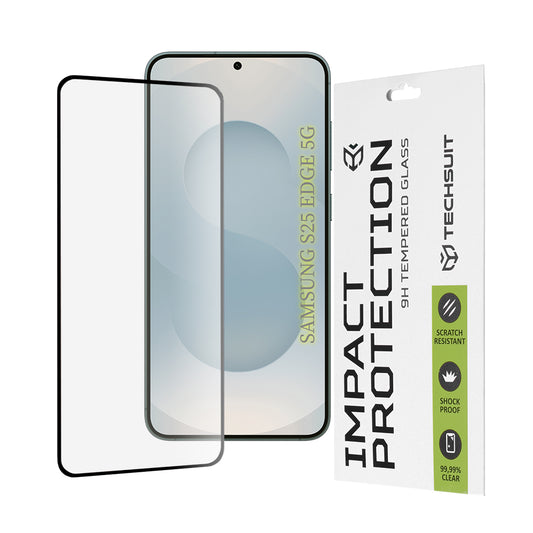 Zaštitna folija za ekran Techsuit za Samsung Galaxy S25 Edge S937, Kaljeno staklo, Full Glue, 111D, Crna