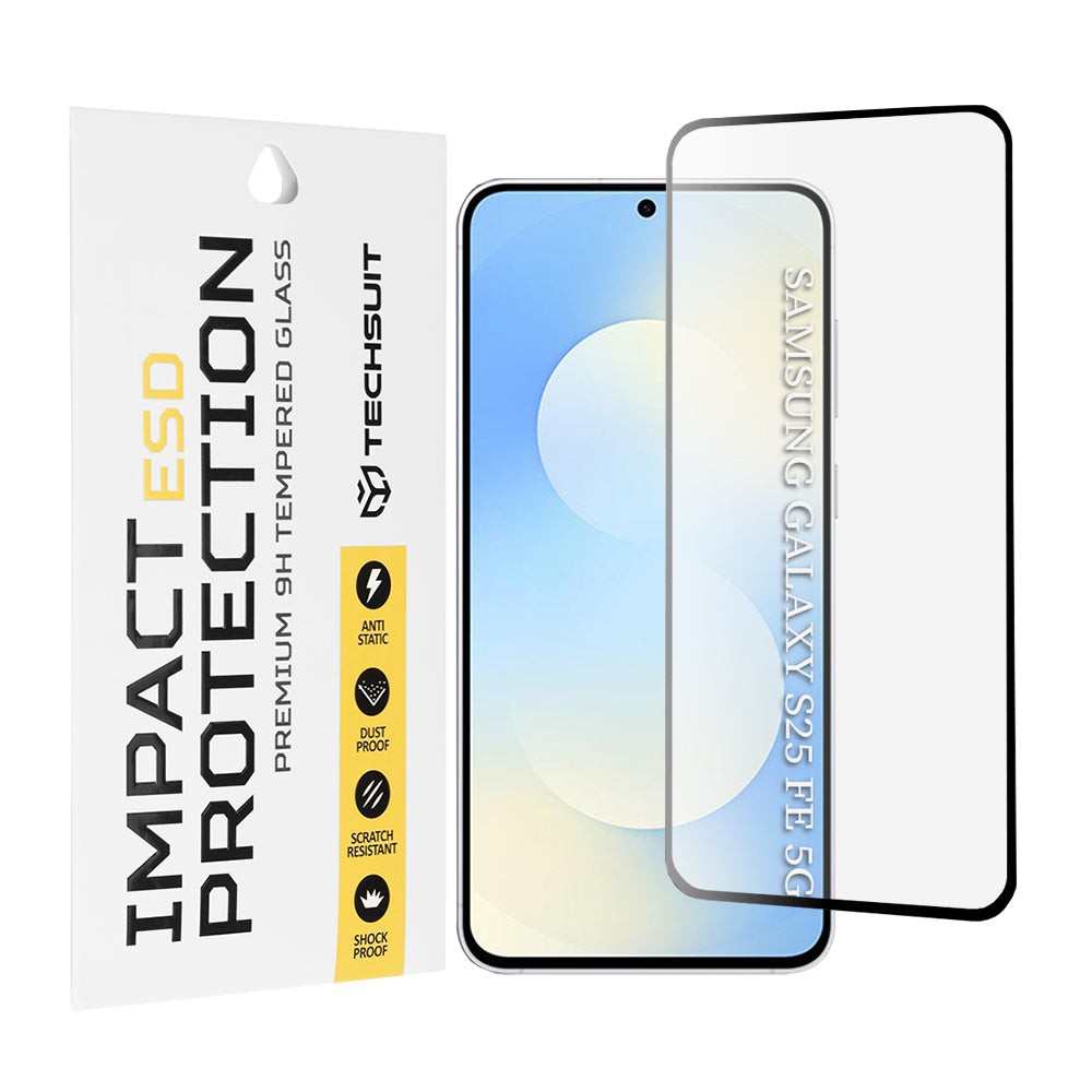 Zaštitna folija za ekran Techsuit za Samsung Galaxy S25 FE, Kaljeno staklo, Full Glue, Crna