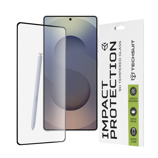 Zaštitna folija za ekran Techsuit za Samsung Galaxy S25 Ultra S938, Kaljeno staklo, Full Glue, 111D, Crna