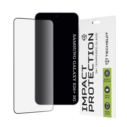 Folija za zaštitu ekrana Techsuit za Samsung Galaxy S26 Plus S947, Kaljeno staklo, Full Glue, 111D, Crna