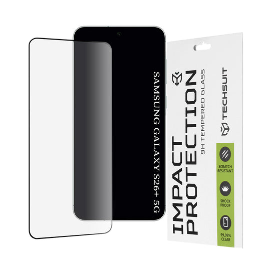 Folija za zaštitu ekrana Techsuit za Samsung Galaxy S26 Plus, Kaljeno staklo, Full Glue, 111D, Crna