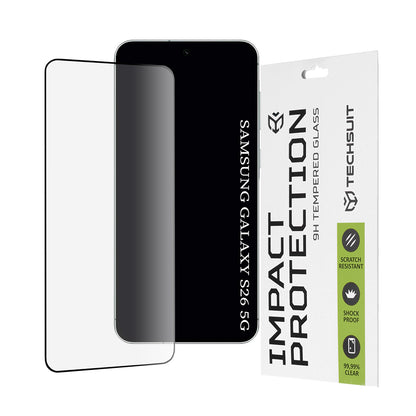 Folija za zaštitu ekrana Techsuit za Samsung Galaxy S26, Kaljeno staklo, Full Glue, 111D, Crna