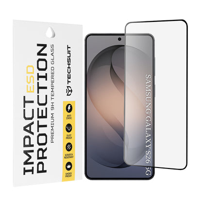 Folija za zaštitu ekrana Techsuit za Samsung Galaxy S26 S942, Kaljeno staklo, Full Glue, Crna